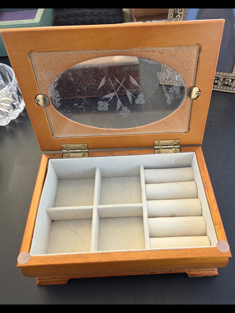 Vintage Wooden Jewelry Organizer Box